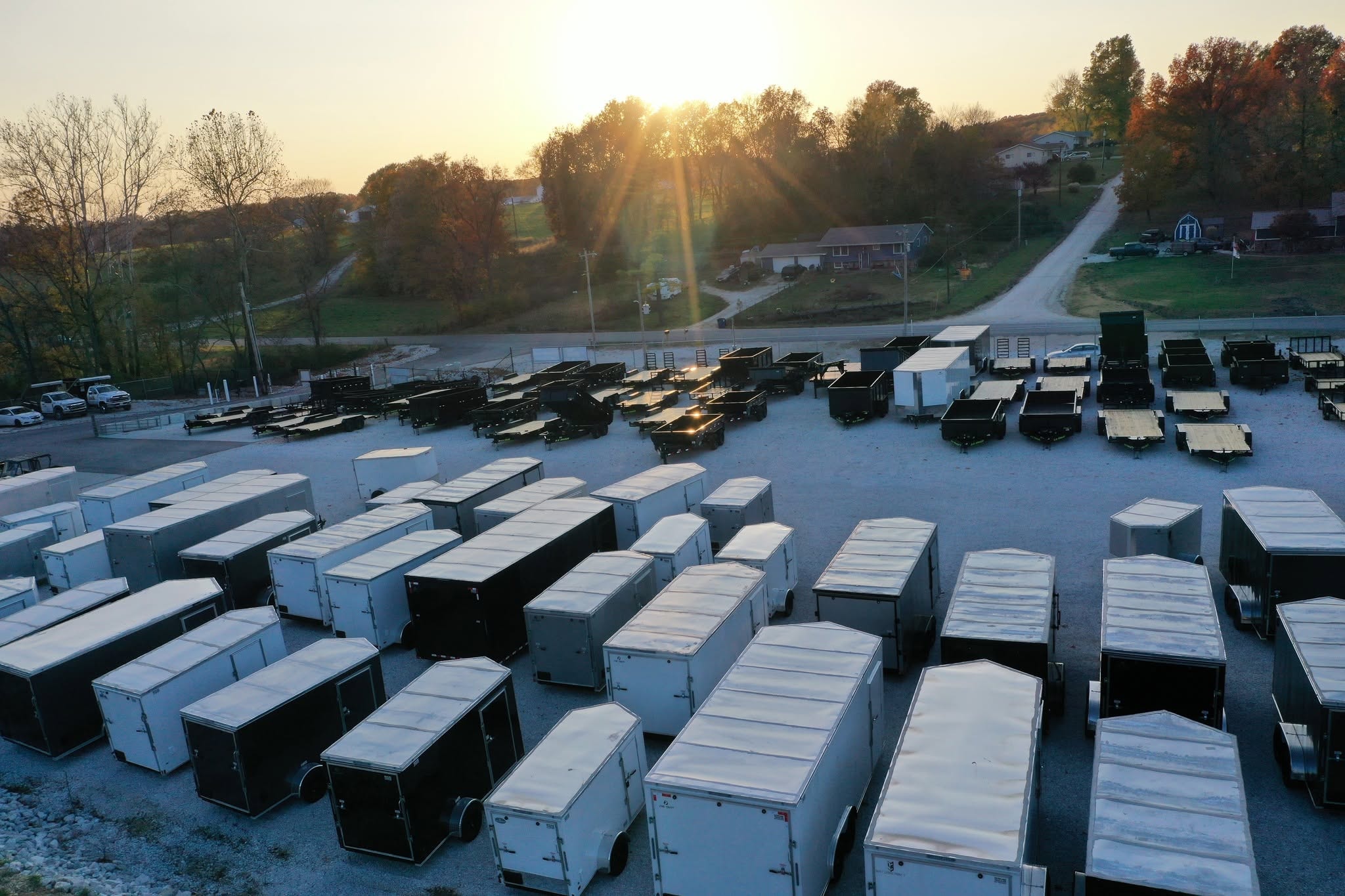 Newline Trailer lot aerial view
