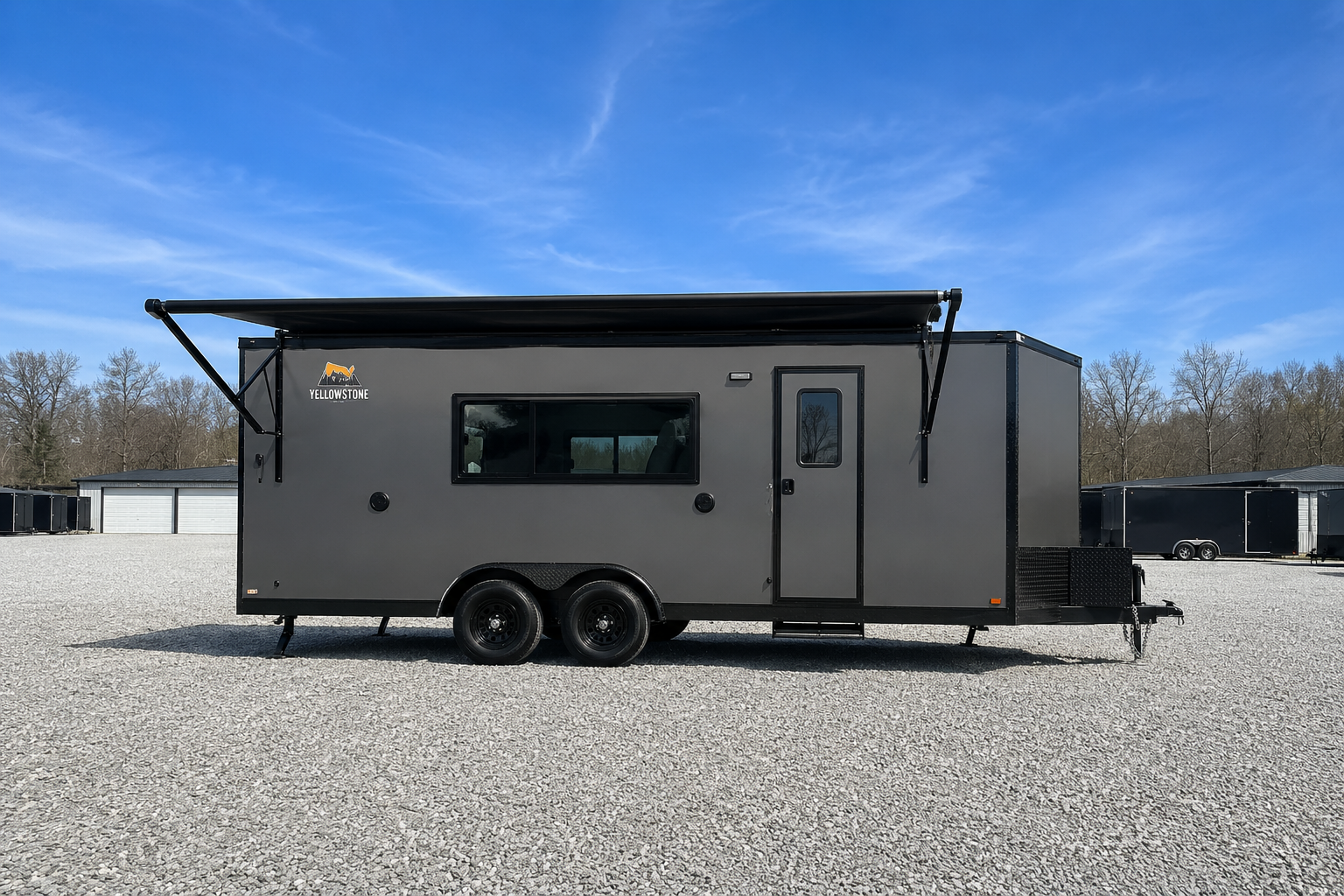 Custom charcoal Yellowstone trailer with awning